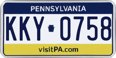 PA license plate KKY0758