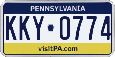 PA license plate KKY0774