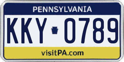 PA license plate KKY0789