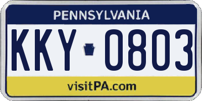 PA license plate KKY0803
