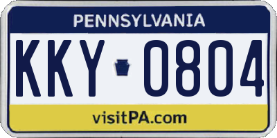 PA license plate KKY0804