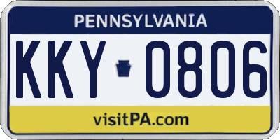 PA license plate KKY0806