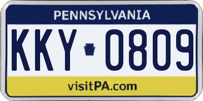 PA license plate KKY0809