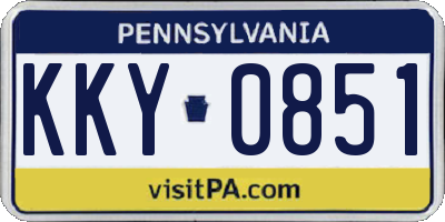 PA license plate KKY0851