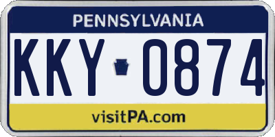 PA license plate KKY0874