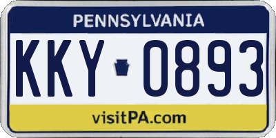 PA license plate KKY0893