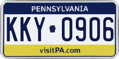 PA license plate KKY0906
