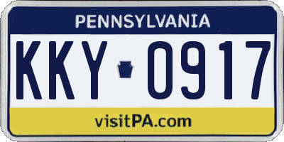PA license plate KKY0917