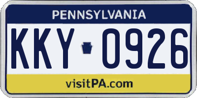 PA license plate KKY0926