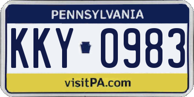 PA license plate KKY0983