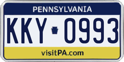 PA license plate KKY0993