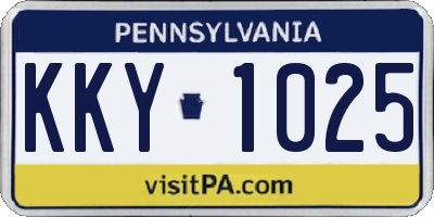 PA license plate KKY1025