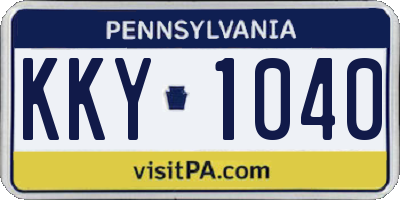 PA license plate KKY1040