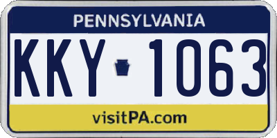 PA license plate KKY1063