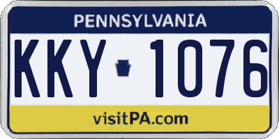 PA license plate KKY1076