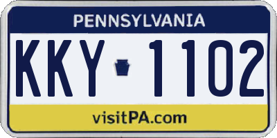 PA license plate KKY1102