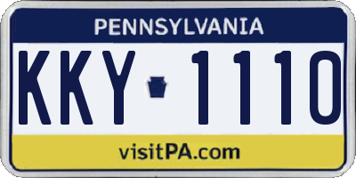 PA license plate KKY1110