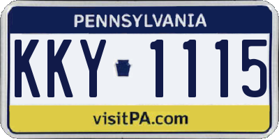 PA license plate KKY1115