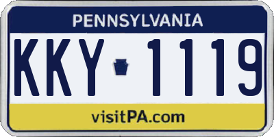 PA license plate KKY1119