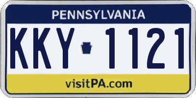 PA license plate KKY1121