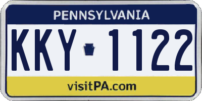 PA license plate KKY1122