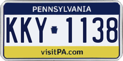 PA license plate KKY1138