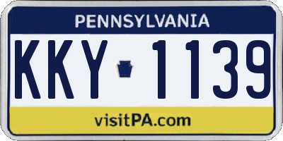 PA license plate KKY1139