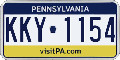 PA license plate KKY1154