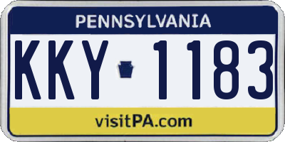 PA license plate KKY1183