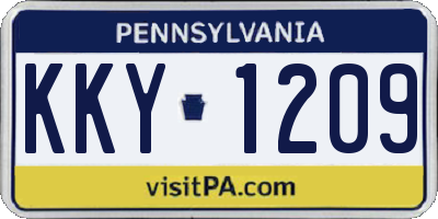 PA license plate KKY1209