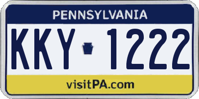 PA license plate KKY1222