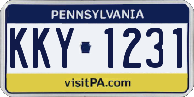 PA license plate KKY1231