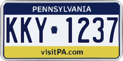 PA license plate KKY1237