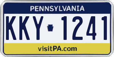 PA license plate KKY1241