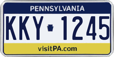 PA license plate KKY1245