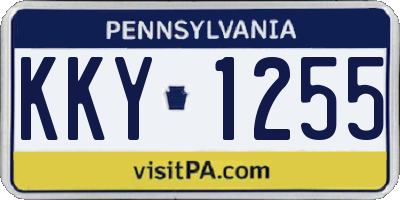 PA license plate KKY1255