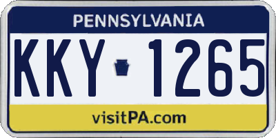 PA license plate KKY1265