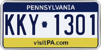 PA license plate KKY1301