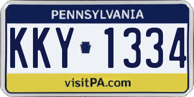 PA license plate KKY1334