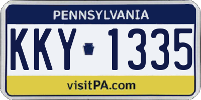 PA license plate KKY1335