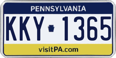 PA license plate KKY1365