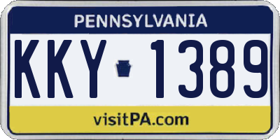 PA license plate KKY1389