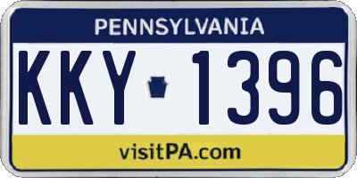 PA license plate KKY1396