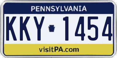 PA license plate KKY1454