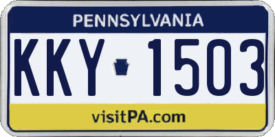 PA license plate KKY1503