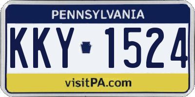 PA license plate KKY1524