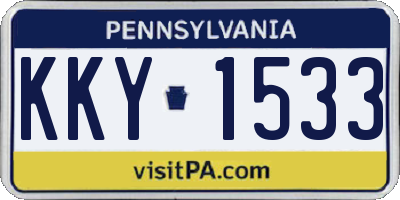 PA license plate KKY1533