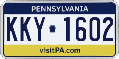 PA license plate KKY1602