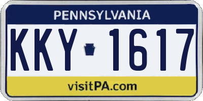 PA license plate KKY1617