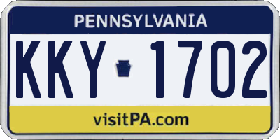 PA license plate KKY1702